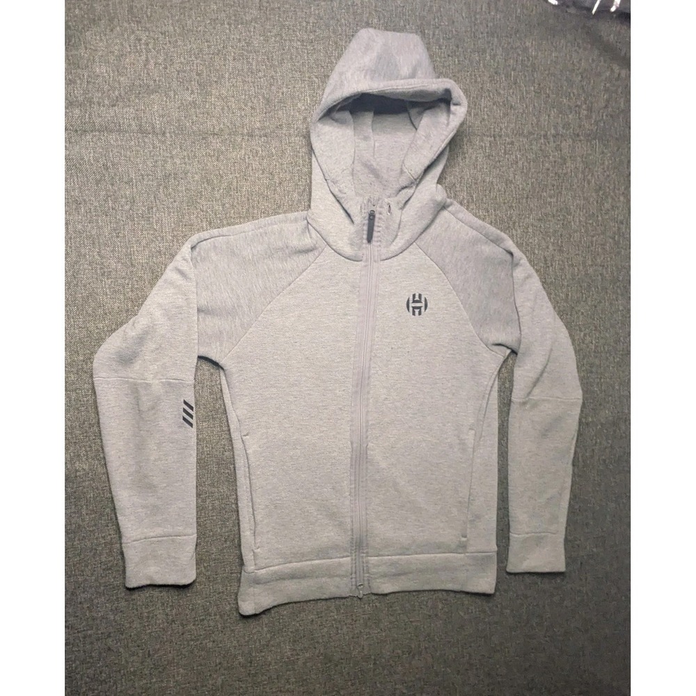Adidas James Harden Hoodie Sweatshirt Full Zip Gray Men's Small Sports Jacket
